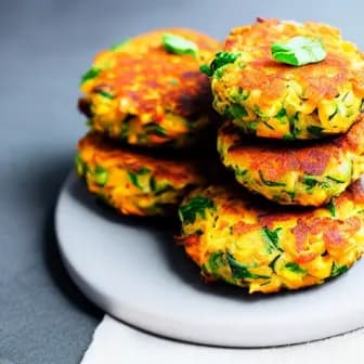 Title image for Vegetable Fritters with Tzatziki