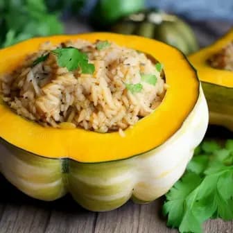Title image for Chicken and Rice Stuffed Squash