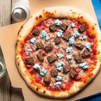 Title image for Beef and Blue Cheese Pizza