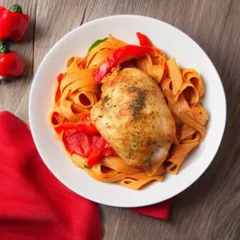 Title image for Chicken and Roasted Red Pepper Pasta
