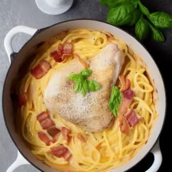 Title image for Chicken and Bacon Carbonara