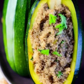 Title image for Beef and Quinoa Stuffed Zucchini