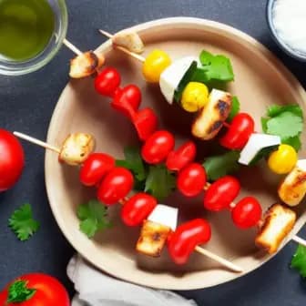 Title image for Vegetable Halloumi Skewers