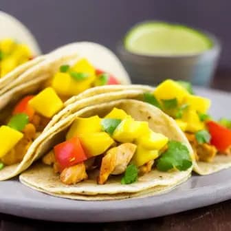 Title image for Chicken and Mango Salsa Tacos