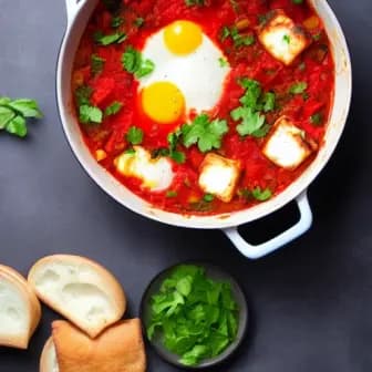 Title image for Vegetable Shakshuka with Halloumi