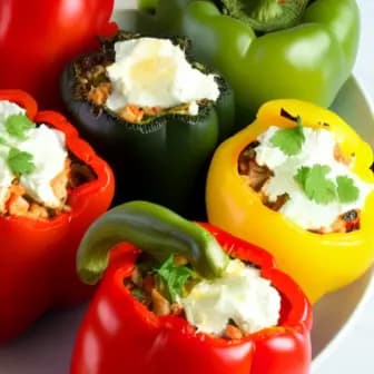 Title image for Chicken and Goat Cheese Stuffed Peppers