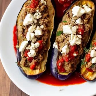 Title image for Lamb and Feta Stuffed Eggplant