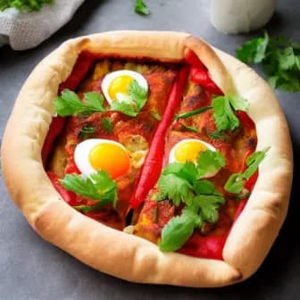 Title image for Vegetable Pide with Egg