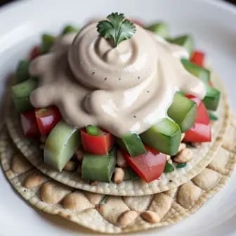 Title image for Vegetable Tostadas with Cashew Crema