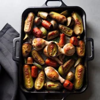 Title image for Chicken and Harissa Roasted Veggies