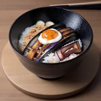Title image for Vegetable Miso Eggplant Donburi