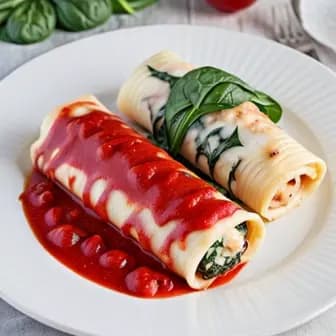Title image for Chicken and Spinach Stuffed Manicotti