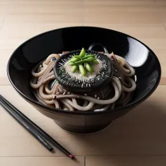 Title image for Beef and Black Sesame Udon