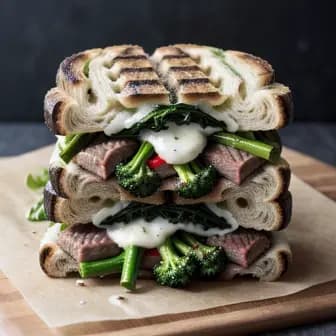 Title image for Beef and Broccoli Rabe Panini