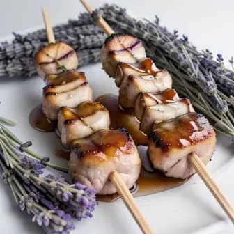 Title image for Chicken and Lavender Honey Skewers