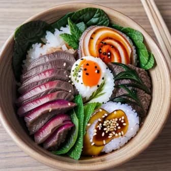 Title image for Beef and Shiso Leaf Donburi