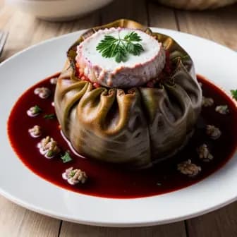 Title image for Lamb and Barley Stuffed Cabbage
