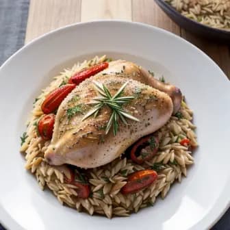 Title image for Chicken and Saffron-infused Orzo
