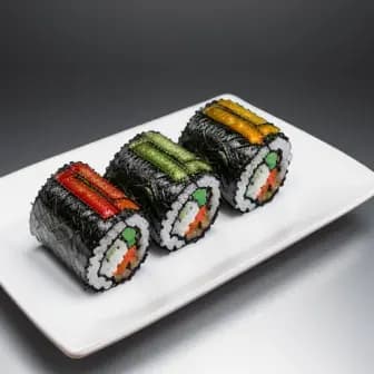 Title image for Vegetable Gimbap (Korean Seaweed Rolls)