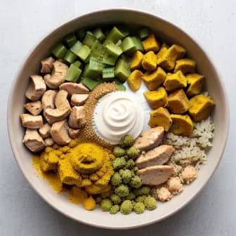 Title image for Chicken and Turmeric Tahini Bowl
