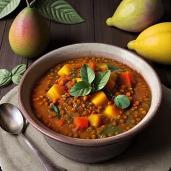 Title image for Vegetable Kootu Anchur (Mango Lentil Stew)