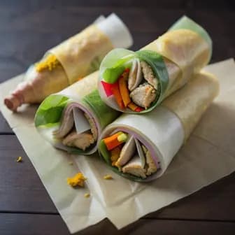 Title image for Chicken and Turmeric Rice Paper Rolls