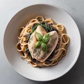 Title image for Chicken and Black Garlic Butter Pasta
