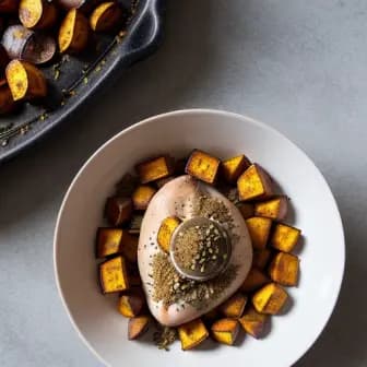 Title image for Chicken and Za'atar Roasted Sweet Potatoes