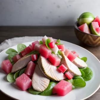Title image for Chicken and Pickled Watermelon Salad