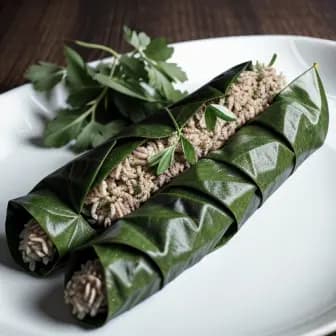 Title image for Lamb and Freekeh Stuffed Vine Leaves