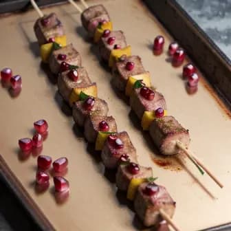 Title image for Lamb and Pomegranate Glazed Kebabs
