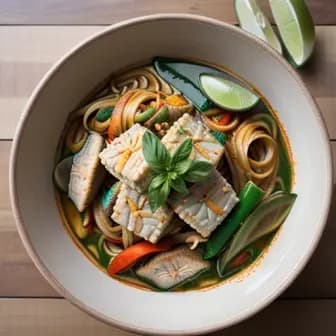 Title image for Vegetable Kanom Jeen Namya (Thai Fish Curry Noodles)