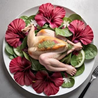 Title image for Chicken and Hibiscus Flower Salad