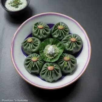 Title image for Vegetable Kothimbir Vadi (Cilantro Dumplings)