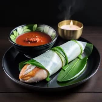 Title image for Chicken and Pandan Leaf Wrapped Fish