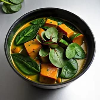 Title image for Vegetable Kulfa Saag (Purslane and Spinach Curry)