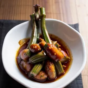 Title image for Chicken and Tamarind-Glazed Okra