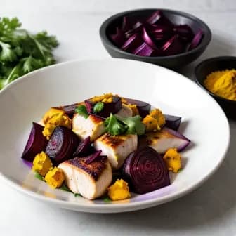 Title image for Chicken and Turmeric Roasted Beet Salad