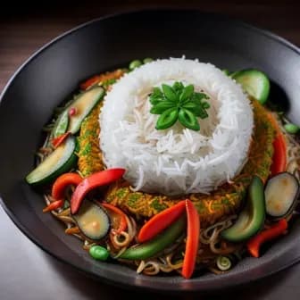 Title image for Vegetable Kothu Idiyappam (Steamed Rice Noodle Stir-Fry)