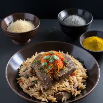 Title image for Beef and Saffron-infused Orzo