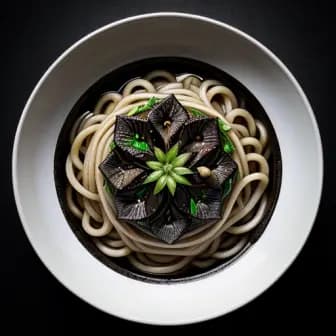 Title image for Beef and Black Garlic Udon Noodles