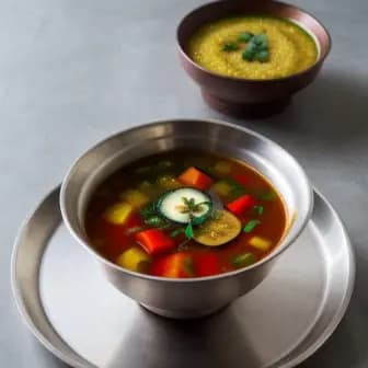 Title image for Vegetable Rasam with Foxtail Millet