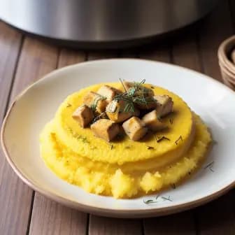 Title image for Chicken and Saffron-infused Polenta
