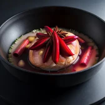 Title image for Chicken and Star Anise Poached Rhubarb