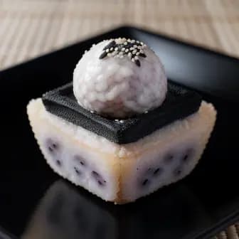 Title image for Chicken and Black Sesame Mochi