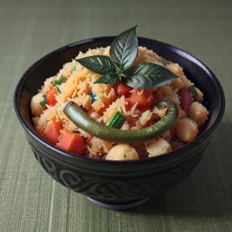 Title image for Vegetable Upma with Curry Leaves