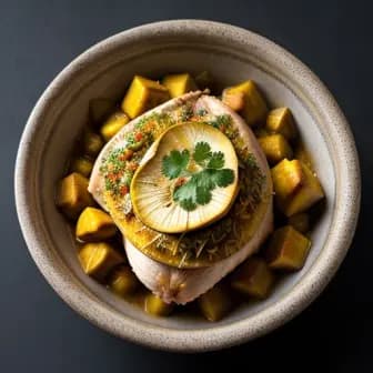 Title image for Chicken and Turmeric Roasted Kohlrabi
